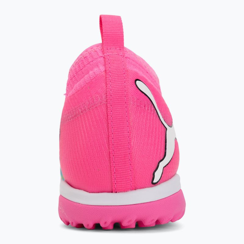 Кросівки футбольні дитячі PUMA Future 9 Match TT + Mid Jr poison pink/puma wht/sun stream/bright aqua/puma blk 6