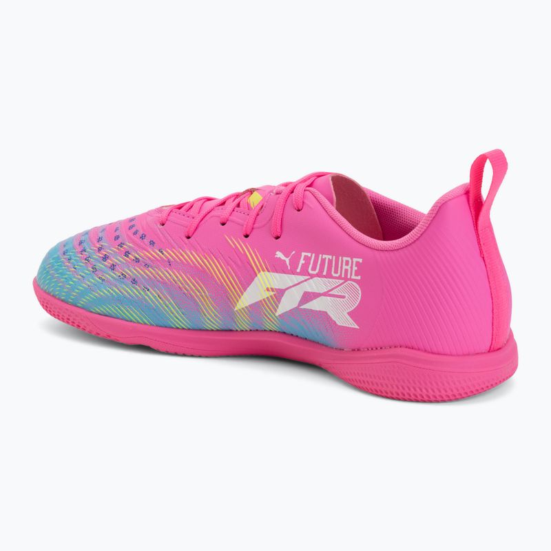 Кросівки футбольні дитячі PUMA Future 9 Play IT Jr poison pink/puma wht/sun stream/bright aqua/puma blk 3