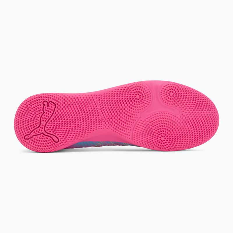 Кросівки футбольні дитячі PUMA Future 9 Play IT Jr poison pink/puma wht/sun stream/bright aqua/puma blk 4