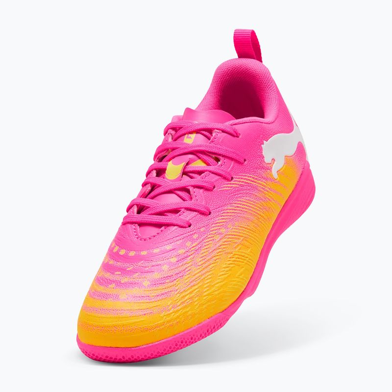 Кросівки футбольні дитячі PUMA Future 9 Play IT Jr poison pink/puma wht/sun stream/bright aqua/puma blk 5