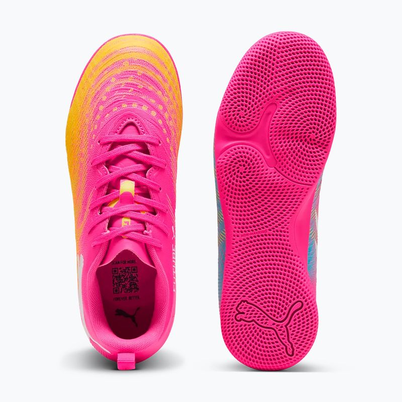 Кросівки футбольні дитячі PUMA Future 9 Play IT Jr poison pink/puma wht/sun stream/bright aqua/puma blk 6