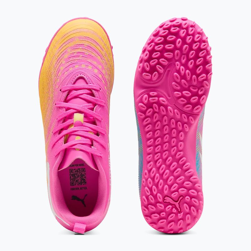 Кросівки футбольні дитячі PUMA Future 9 Play TT poison pink/puma wht/sun stream/bright aqua/puma blk 5