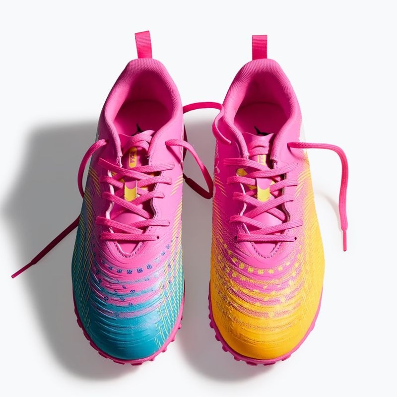 Кросівки футбольні дитячі PUMA Future 9 Play TT poison pink/puma wht/sun stream/bright aqua/puma blk 6
