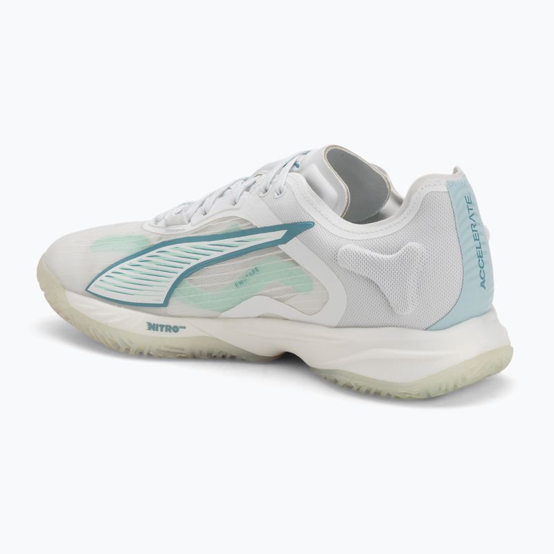 Кросівки гандбольні жіночі PUMA Accelerate Nitro SQD 4 Game On puma white/baltic sea blue/fresh water 3