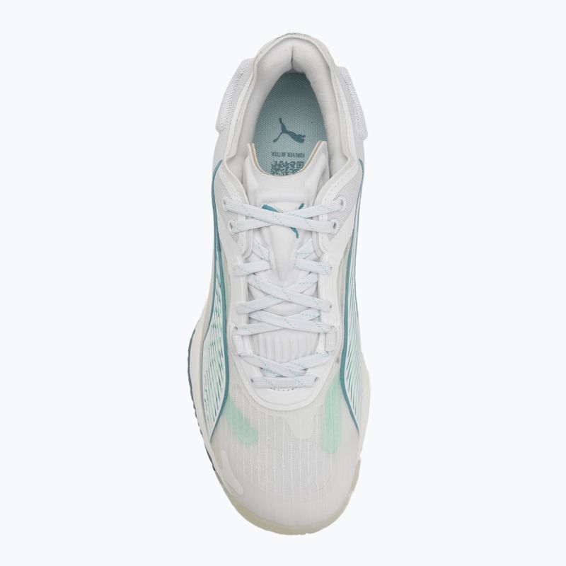 Кросівки гандбольні жіночі PUMA Accelerate Nitro SQD 4 Game On puma white/baltic sea blue/fresh water 5