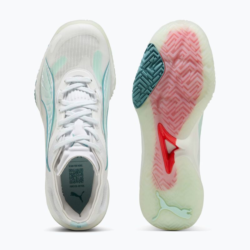 Кросівки гандбольні жіночі PUMA Accelerate Nitro SQD 4 Game On puma white/baltic sea blue/fresh water 12