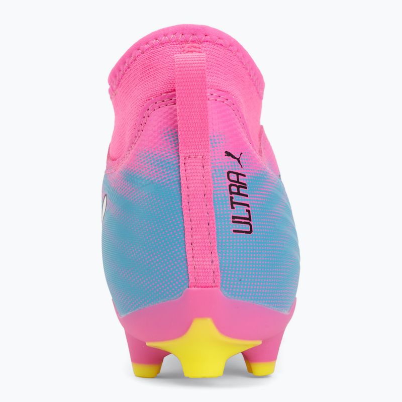 Кросівки футбольні дитячі PUMA Ultra 6 Match+ LL FG/AG Jr poison pink/puma wht/sun stream/bright aqua/puma blk 6