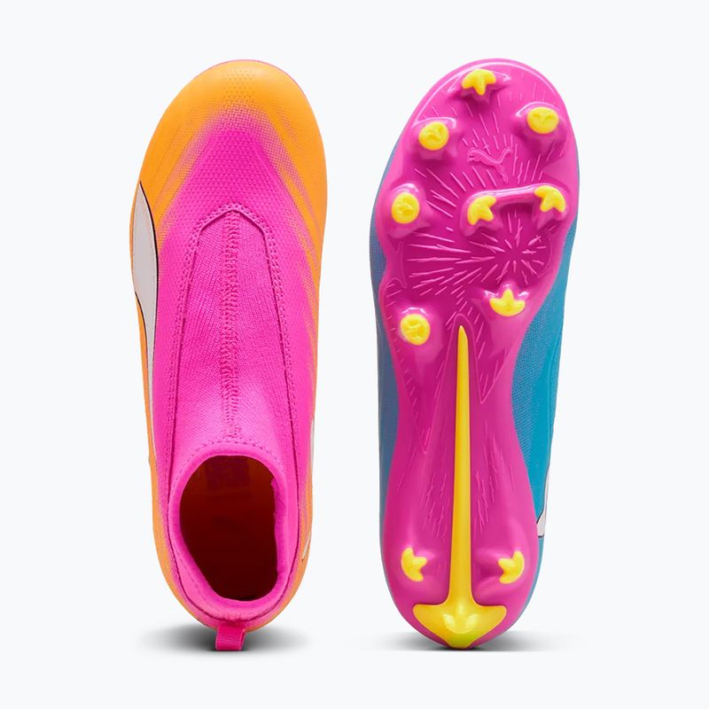 Кросівки футбольні дитячі PUMA Ultra 6 Match+ LL FG/AG Jr poison pink/puma wht/sun stream/bright aqua/puma blk 4