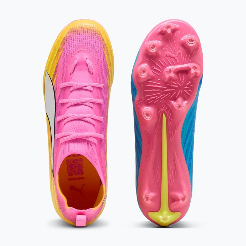 Кросівки футбольні дитячі PUMA Ultra 6 Pro Jr FG/AG poison pink/puma wht/sunstream/bright aqua/puma blk 3