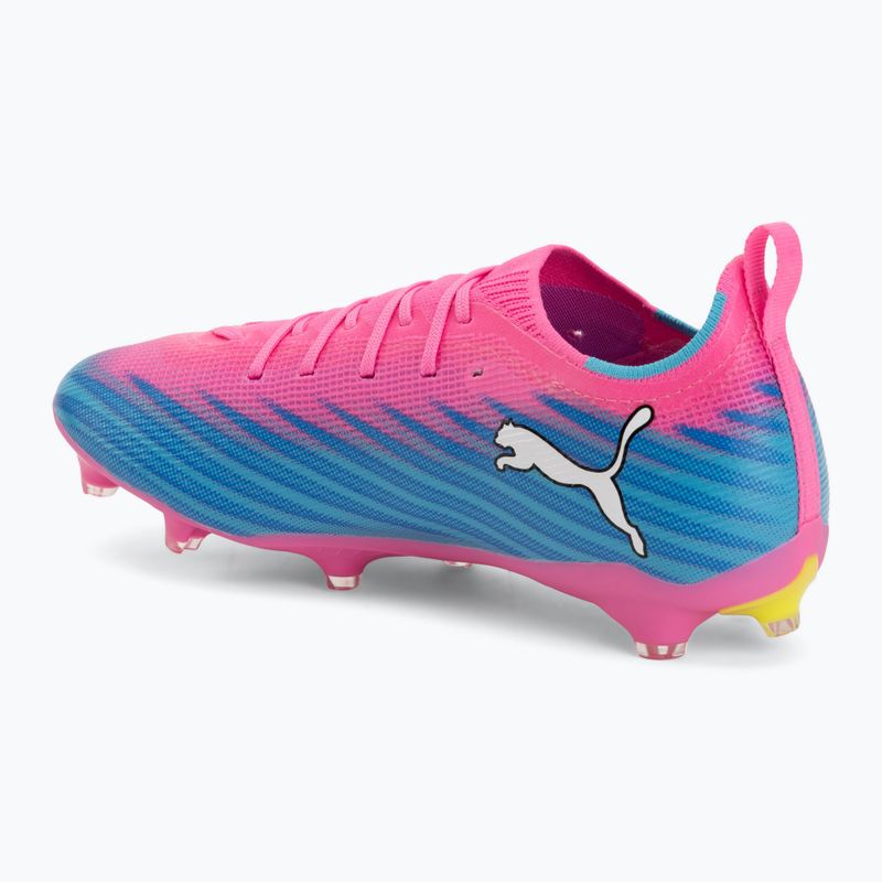 Кросівки футбольні дитячі PUMA Ultra 6 Pro Jr FG/AG poison pink/puma wht/sunstream/bright aqua/puma blk 3