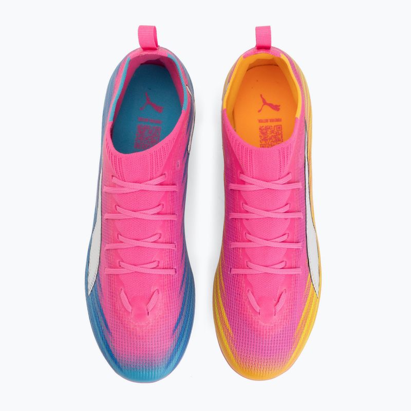 Кросівки футбольні дитячі PUMA Ultra 6 Pro Jr FG/AG poison pink/puma wht/sunstream/bright aqua/puma blk 5