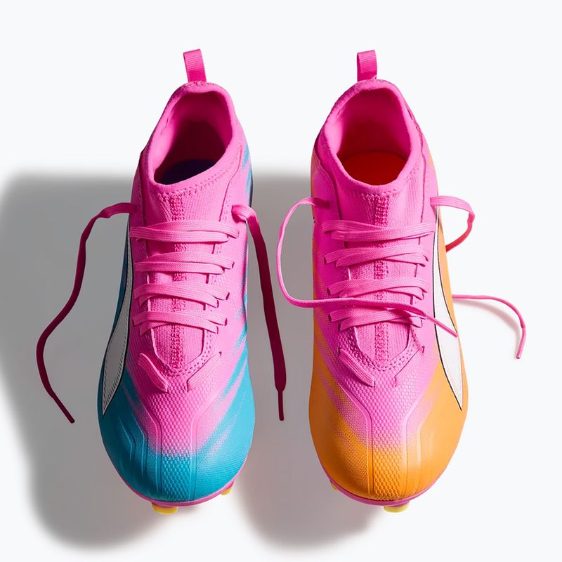 Кросівки футбольні дитячі PUMA Ultra 6 Match FG/AG Jr poison pink/puma wht/sun stream/bright aqua/puma blk 6