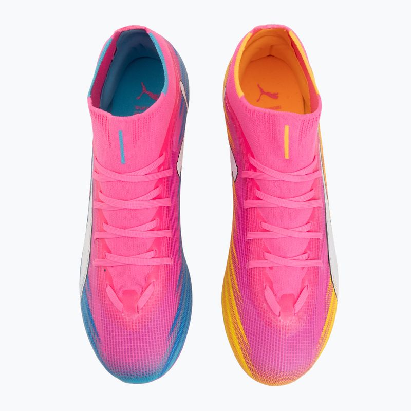 Кросівки футбольні PUMA Ultra 6 Match + FG/AG poison pink/puma wht/sun stream/bright aqua/puma blk 5