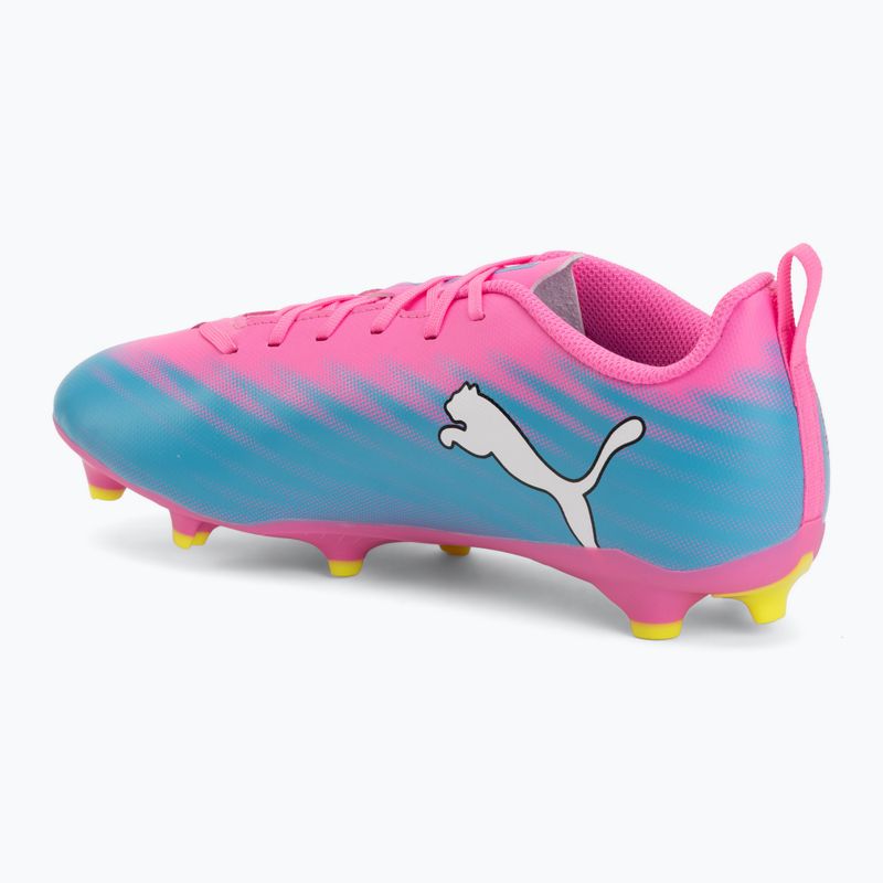 Кросівки футбольні дитячі PUMA Ultra 6 Play FG/AG Jr poison pink/puma wht/sun stream/bright aqua/puma blk 3