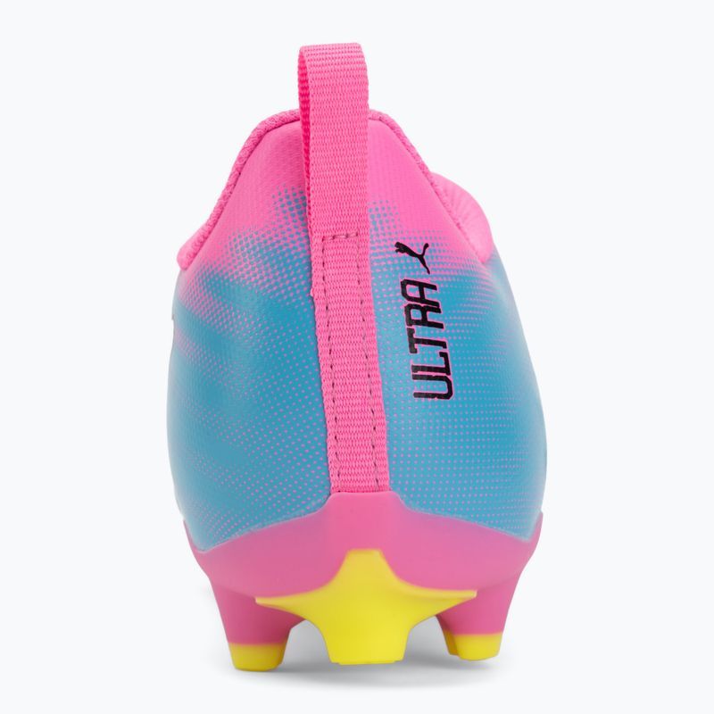 Кросівки футбольні дитячі PUMA Ultra 6 Play FG/AG Jr poison pink/puma wht/sun stream/bright aqua/puma blk 6