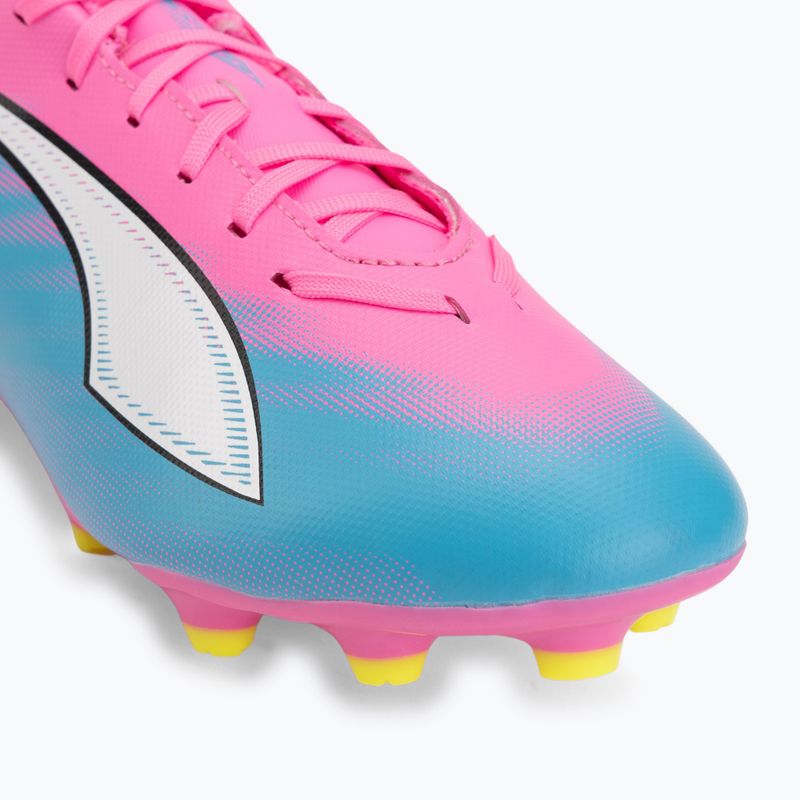 Кросівки футбольні дитячі PUMA Ultra 6 Play FG/AG Jr poison pink/puma wht/sun stream/bright aqua/puma blk 7