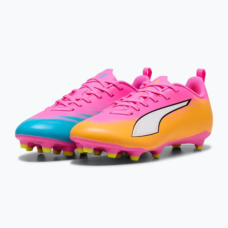 Кросівки футбольні дитячі PUMA Ultra 6 Play FG/AG Jr poison pink/puma wht/sun stream/bright aqua/puma blk 4