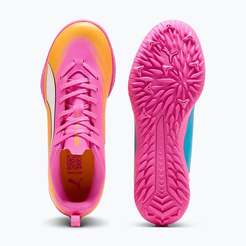 Кросівки футбольні дитячі PUMA Ultra 6 Play TT Jr poison pink/puma wht/sun stream/bright aqua/puma blk 4