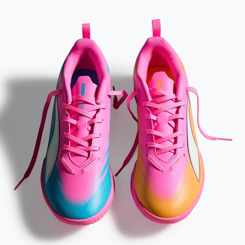 Кросівки футбольні дитячі PUMA Ultra 6 Play TT Jr poison pink/puma wht/sun stream/bright aqua/puma blk 5