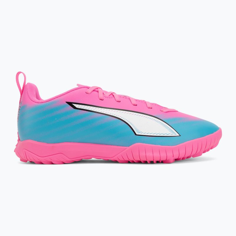 Кросівки футбольні дитячі PUMA Ultra 6 Play TT Jr poison pink/puma wht/sun stream/bright aqua/puma blk 2
