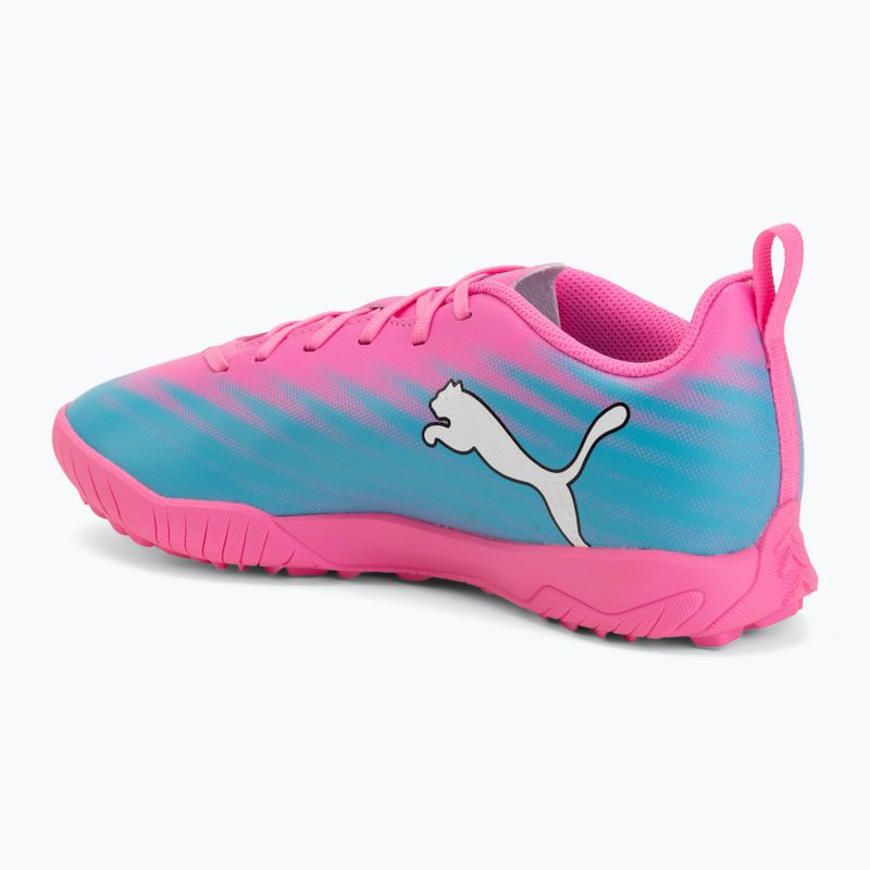 Кросівки футбольні дитячі PUMA Ultra 6 Play TT Jr poison pink/puma wht/sun stream/bright aqua/puma blk 3