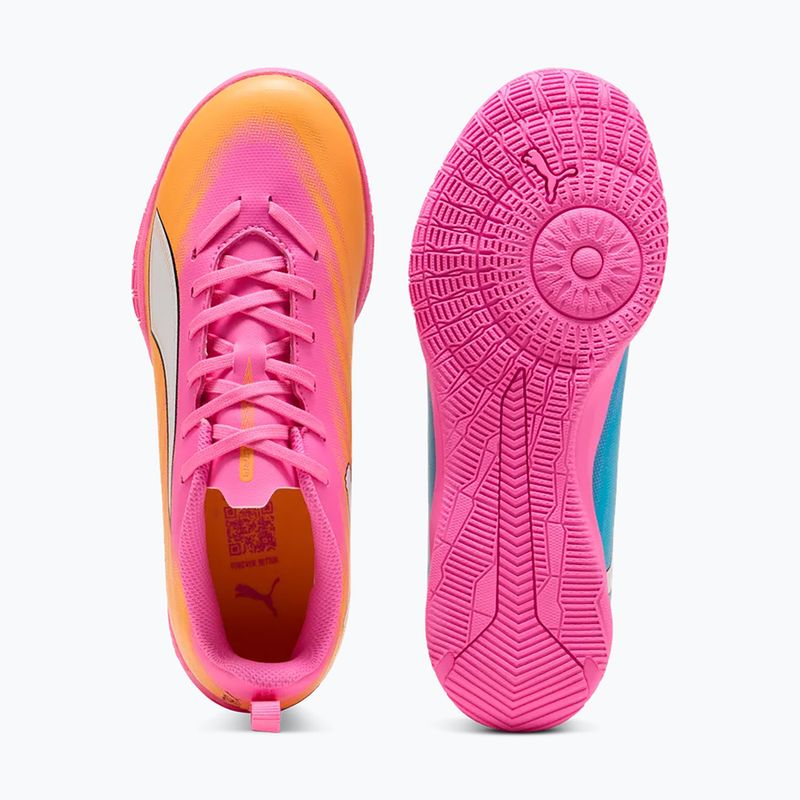 Кросівки футбольні дитячі PUMA Ultra 6 Play It Jr poison pink/puma wht/sun stream/bright aqua/puma blk 4