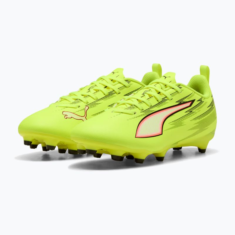 Кросівки футбольні дитячі PUMA Ultra 6 Play FG/AG Jr yellow alert/puma black/glowing red/lime squeeze 9