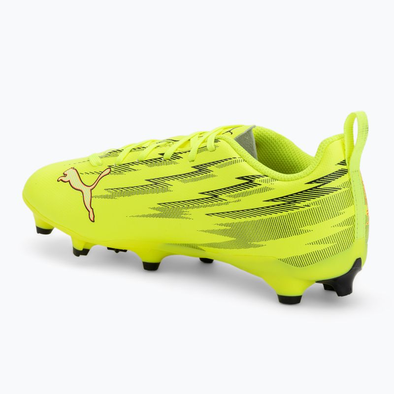 Кросівки футбольні дитячі PUMA Ultra 6 Play FG/AG Jr yellow alert/puma black/glowing red/lime squeeze 3