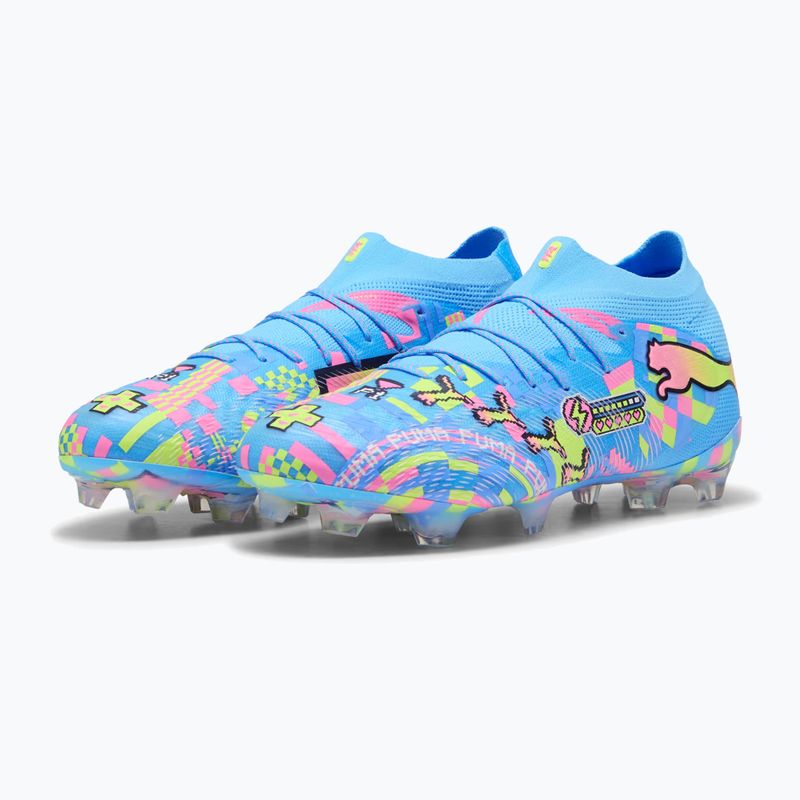 Кросівки для футболу PUMA Future 9 Ultimate Advanced Level FG puma white/blue glimmer/pink glimmer/yellow alert 3