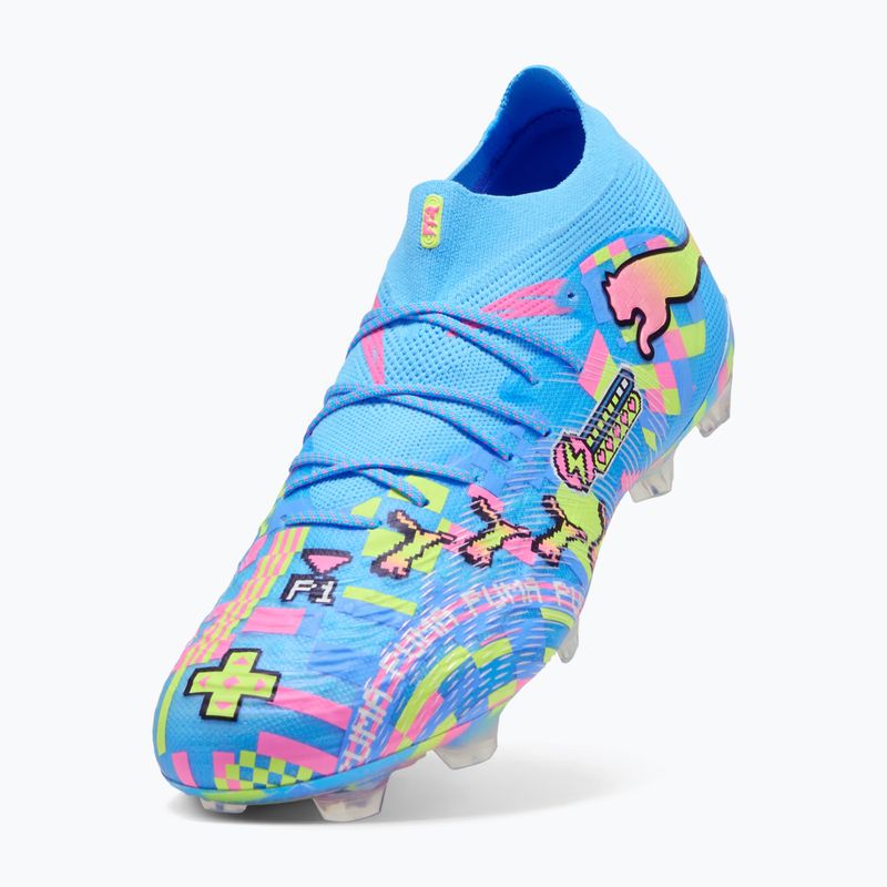 Кросівки для футболу PUMA Future 9 Ultimate Advanced Level FG puma white/blue glimmer/pink glimmer/yellow alert 4
