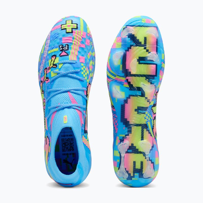 Кросівки для футболу PUMA Future 9 Ultimate Advanced Level FG puma white/blue glimmer/pink glimmer/yellow alert 5