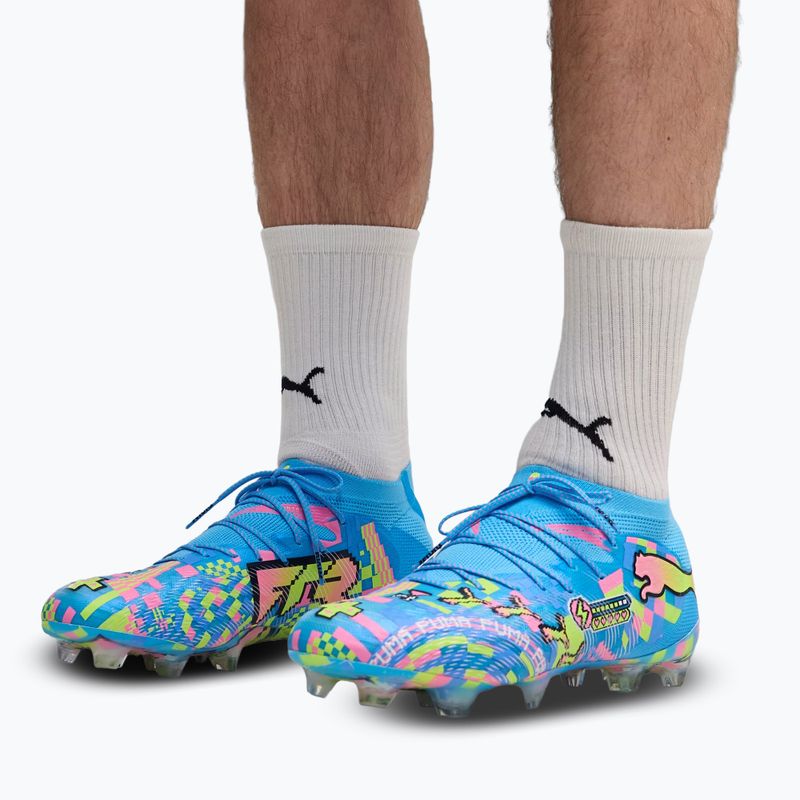 Кросівки для футболу PUMA Future 9 Ultimate Advanced Level FG puma white/blue glimmer/pink glimmer/yellow alert 7