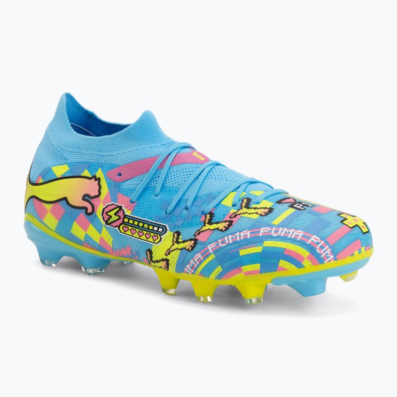 Кросівки для футболу PUMA Future 9 Match Advanced Level FG/AG puma white/blue glimmer/pink glimmer/yellow alert