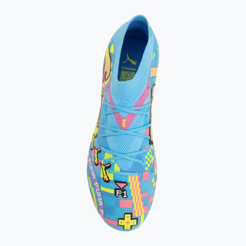 Кросівки для футболу PUMA Future 9 Match Advanced Level FG/AG puma white/blue glimmer/pink glimmer/yellow alert 5