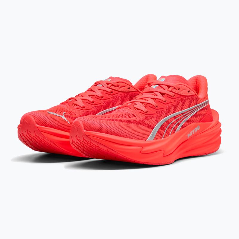 Кросівки для бігу жіночі PUMA Deviate Nitro 4 ultra red/puma silver 3