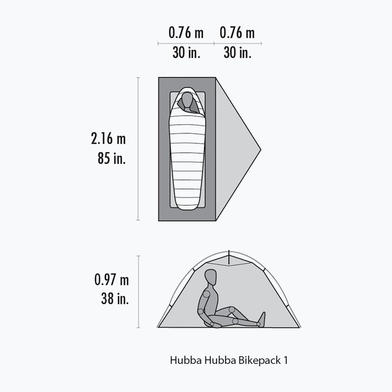 Намет трекінговий 1-місний MSR Hubba Hubba Bikepack 1 green 13
