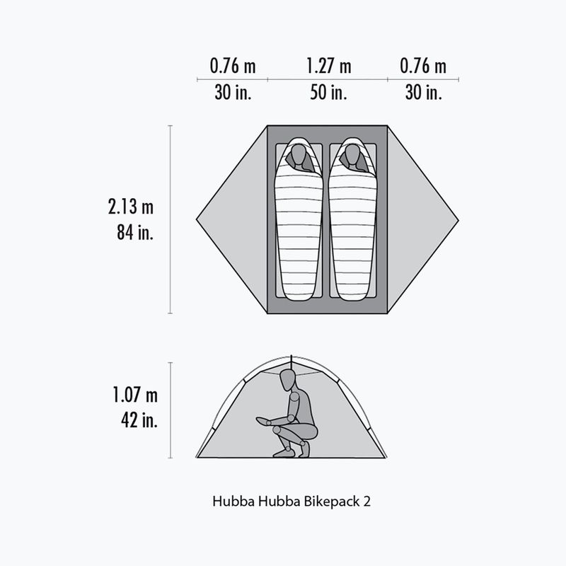 Намет трекінговий 2-місний MSR Hubba Hubba Bikepack 2 green 17