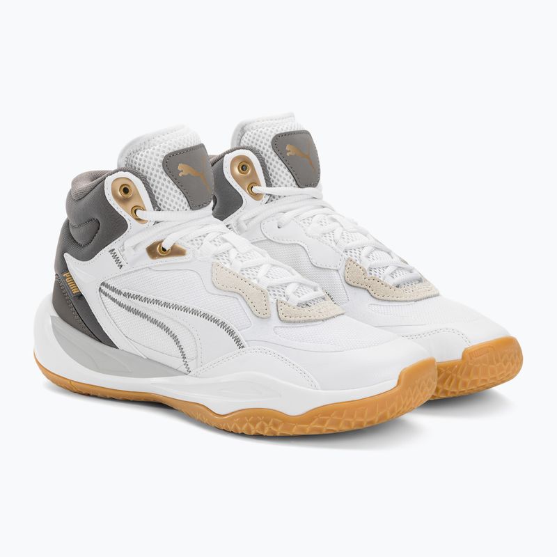Кросівки для баскетболу чоловічі PUMA Playmaker Pro Mid Trophies ash gray/cast iron/puma gold 4