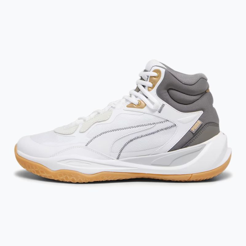 Кросівки для баскетболу чоловічі PUMA Playmaker Pro Mid Trophies ash gray/cast iron/puma gold 7