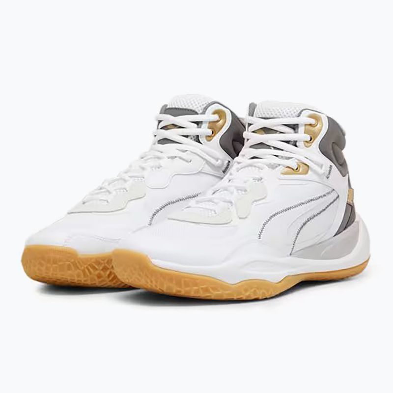 Кросівки для баскетболу чоловічі PUMA Playmaker Pro Mid Trophies ash gray/cast iron/puma gold 8