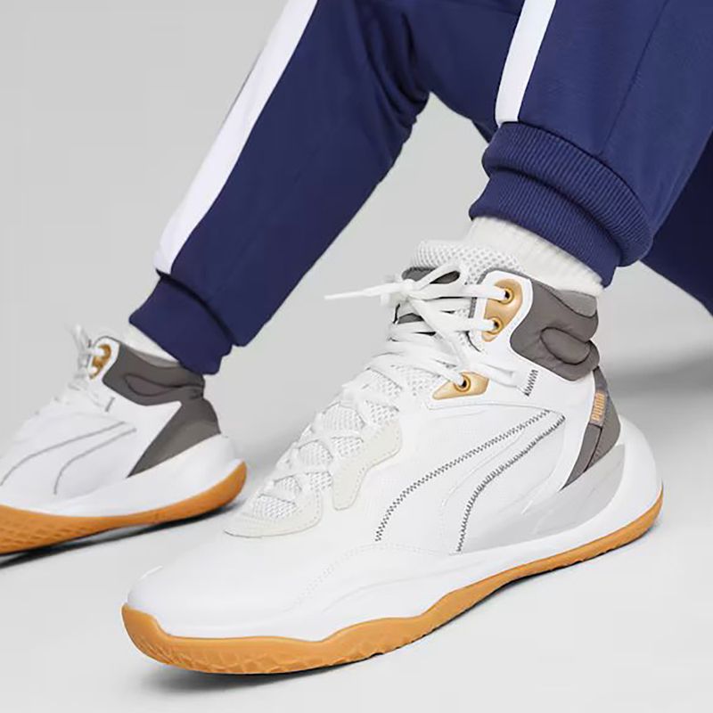 Кросівки для баскетболу чоловічі PUMA Playmaker Pro Mid Trophies ash gray/cast iron/puma gold 13