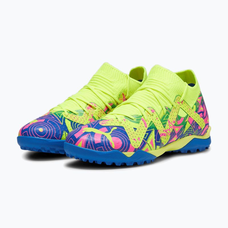 Футбольні бутси дитячі PUMA Future Match Energy Tt + Mid Jr ultra blue/yellow alert/luminous pink 13
