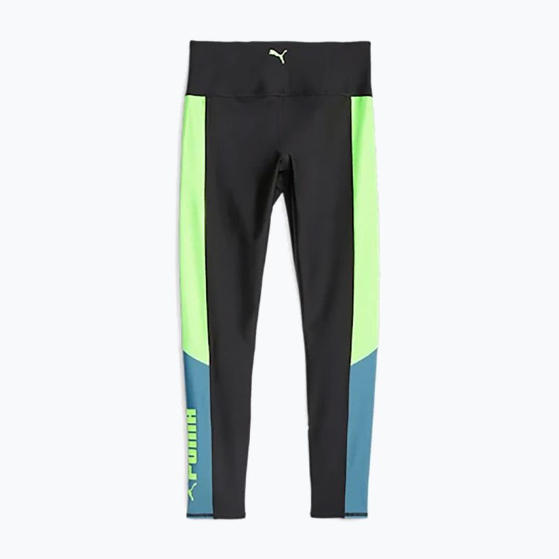 Легінси тренувальні жіночі PUMA Fit Eversculpt Color Block Hw 7/8 puma black/speed green 4