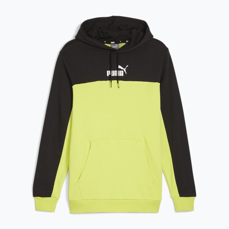 Кофта чоловіча PUMA ESS+ Block Hoodie TR puma black/lime sheen 5