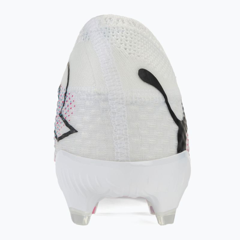 Футбольні бутси PUMA Future 7 Ultimate Low FG/AG білі/чорні/отруйно-рожеві/яскрава аква/сріблястий туман 6
