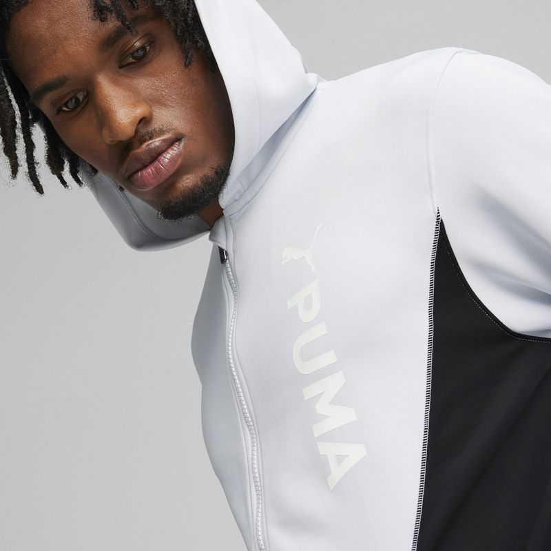 Чоловічий тренувальний світшот PUMA Fit Double Knit FZ Hoodie сріблястий туман 5