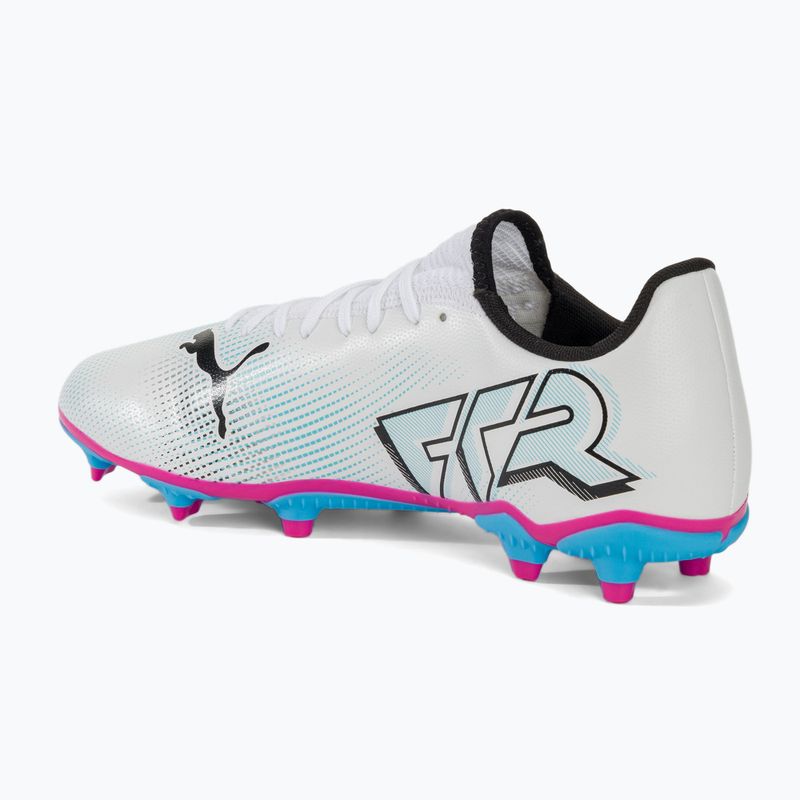 PUMA Future 7 Play FG/AG футбольні бутси пума білі / пума чорні / отруйно-рожеві 3