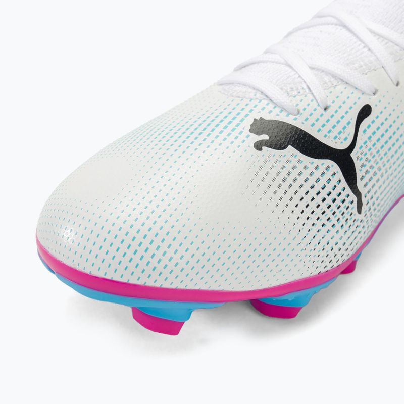 PUMA Future 7 Play FG/AG футбольні бутси пума білі / пума чорні / отруйно-рожеві 7