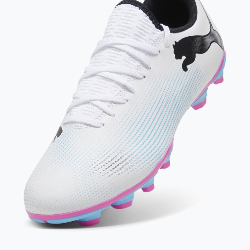 PUMA Future 7 Play FG/AG футбольні бутси пума білі / пума чорні / отруйно-рожеві 12