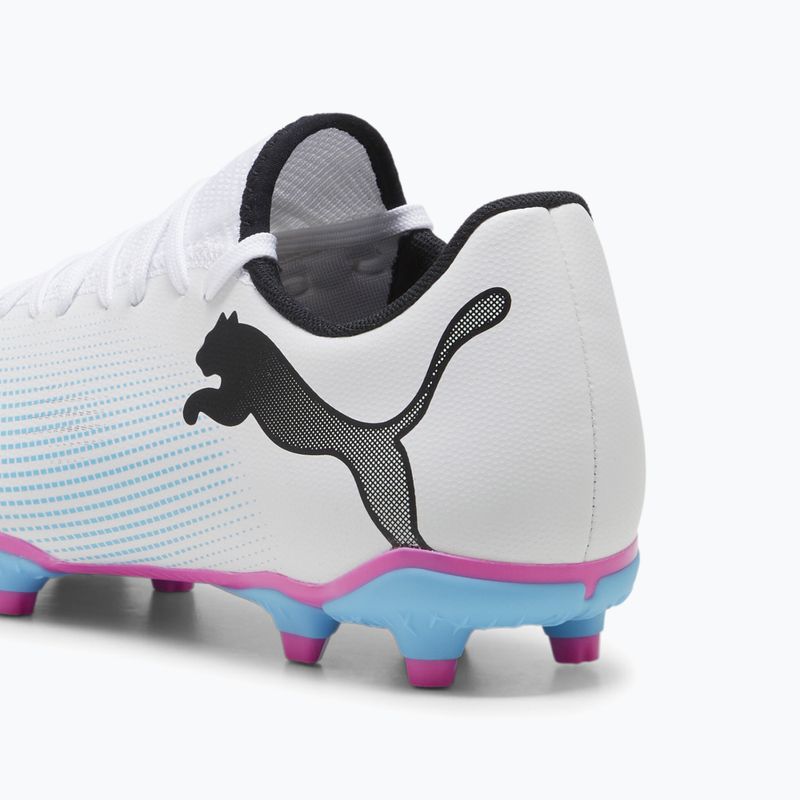 PUMA Future 7 Play FG/AG футбольні бутси пума білі / пума чорні / отруйно-рожеві 13